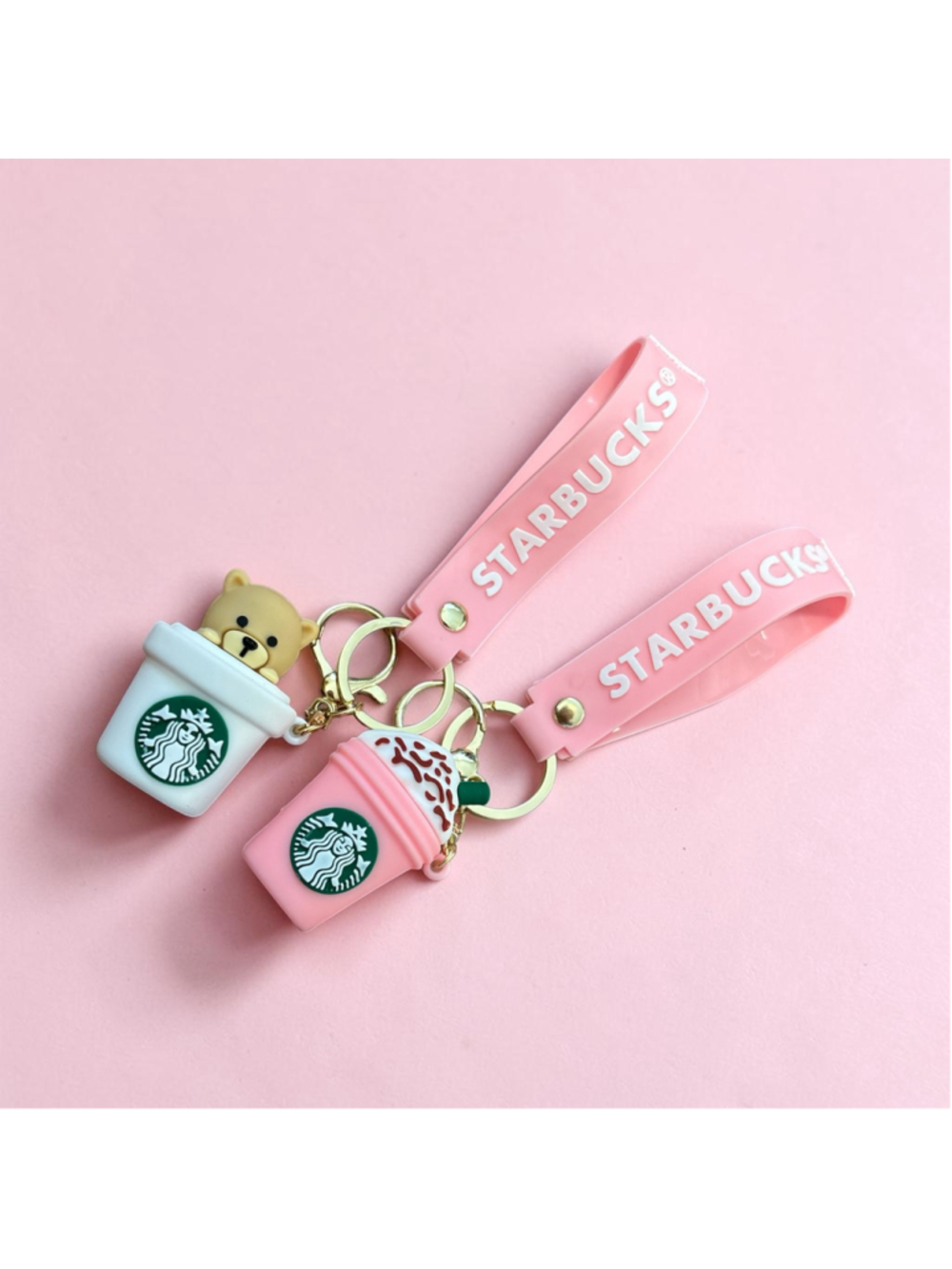Starbucks Keychain Set One Size Pink and White